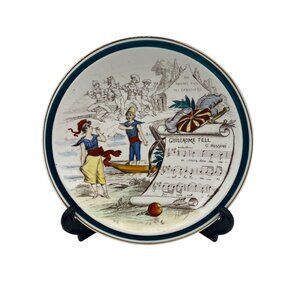 Creil Montereau Sujets Musicaux 8.5" Plate Guillaume Tell Rossini c. 1900s